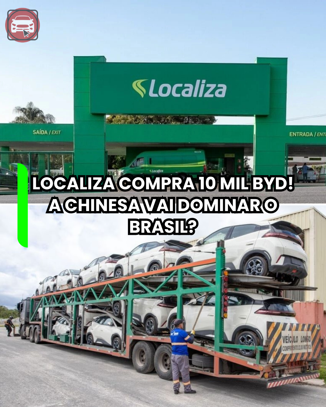 Localiza compra 10 mil BYD eletrificados